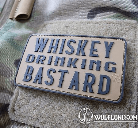 WHISKEY DRINKING BASTARD PATCH, COYOTE BROWN / JTG 3D RUBBER PATCH