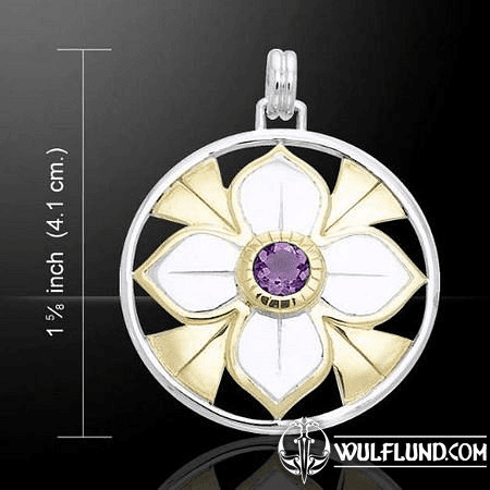 SYMBOLS OF FEMININITY, SILVER AND GOLD PLATED PENDANT