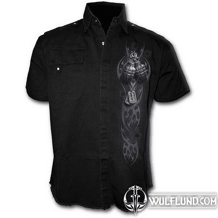SPECIAL FORCES - SHORTSLEEVE STONE WASHED WORKER BLACK