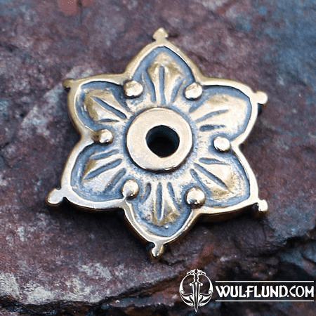 ROSSETTE FLOWER BELT MOUNT - MEDIEVAL BRONZE