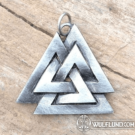 VALKNUT, VIKING PENDANT, TIN ALLOY