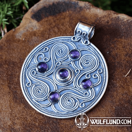 BATTERSEA, LUXURIÖSES BRYTHONISCHES JUWEL, INSPIRIERT VOM FUND, AMETHYSTE, SILBER 925, 12 G