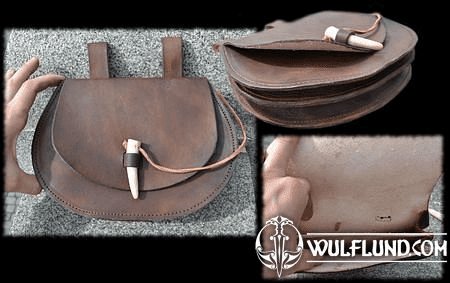 LARGE LEATHER BAG WITH ANTLER