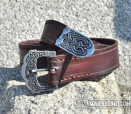 VIKING BELT, GOKSTAD, TIN, BROWN LEATHER