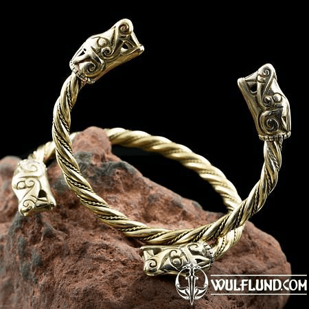 VIKING WOLF, BRACELET FROM BURG, SWEDEN, BRONZE