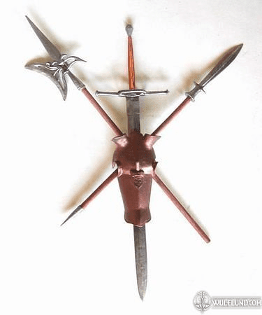 CROSSED SWORDS, WALL DECORATION, TIN