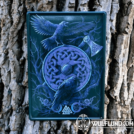 HUGINN AND MUNINN ENAMEL SIGN