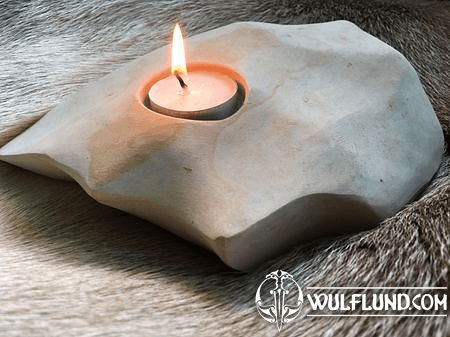 FIRE IN THE ROCKS, NATURAL HANDMADE CANDLE HOLDER