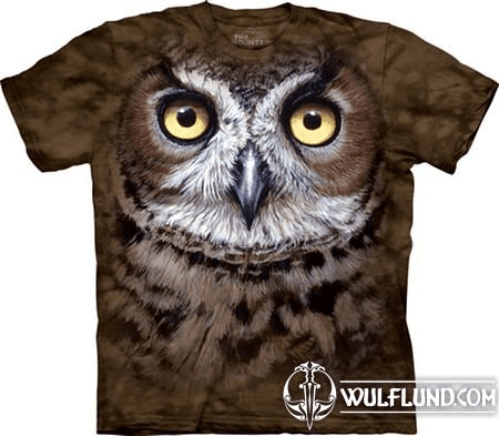 GREAT HORNED OWL HEAD - BIRD T-SHIRT THE MOUNTAIN