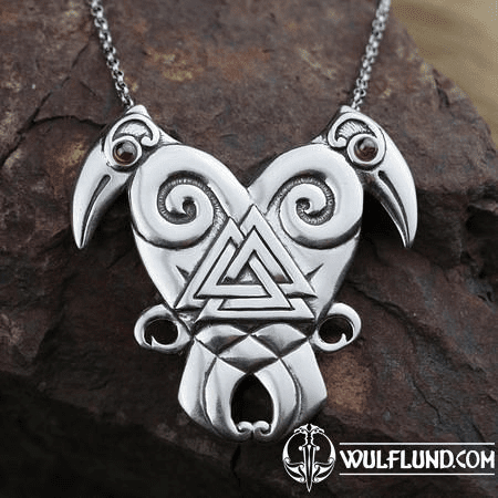 HEART OF THE NORTH, HUGIN AND MUNIN, SILVER VIKING NECKLACE