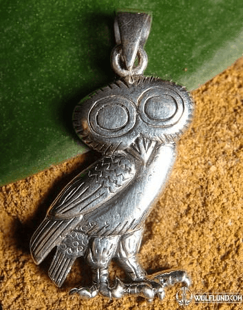 OWL OF GODDESS ATHENA, SILVER PEDANT, AG 925