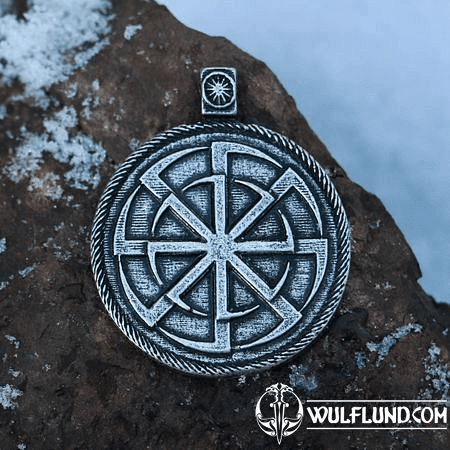 DOUBLE KOLOVRAT, SLAVIC PENDANT, TIN