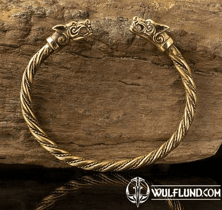 FENRIR, WIKINGER WOLF, ARMBAND, MESSING