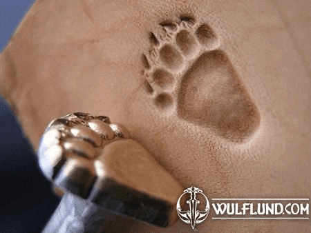 GRIZZLY BEAR TRACK, LEATHER STAMP