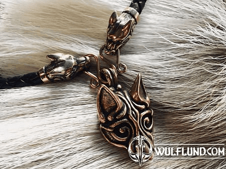 FENRIR, NORSE WOLF NECKLACE, BRONZE