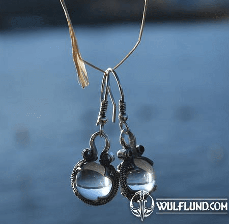 GOTLAND CRYSTAL BALL EARRINGS, AG 925