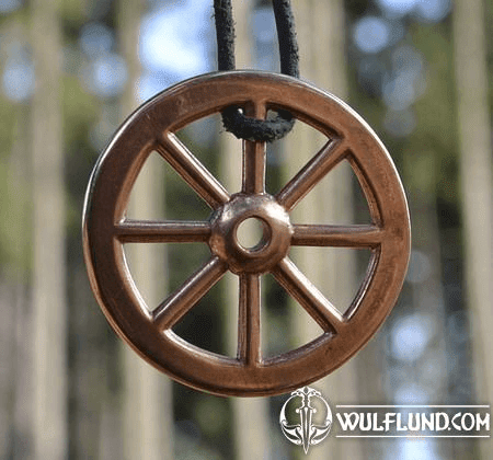 TARANIS WHEEL, BRONZE, PENDANT, REPLICA BOHEMIA