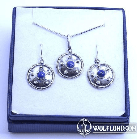 ANTICA ROMA, STERLING SILVER JEWELRY SET, LAPIS LAZULI