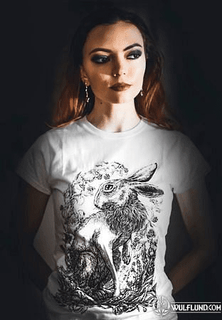 HARE, WOMEN'S T-SHIRT WHITE, DRUID COLLECTION
