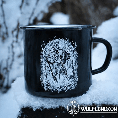 LESHY SLAVIC FOREST SPIRIT ENAMEL MUG