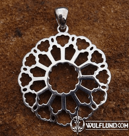 ROSE WINDOW, SILVER PENDANT