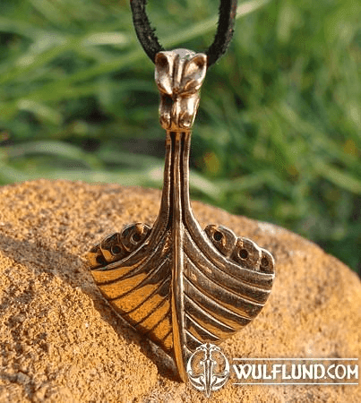 DRAKKAR, VIKING DRAGON SHIP, PENDANT, BRONZE