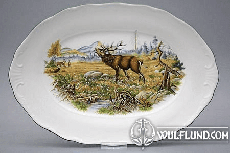 DEER OVAL PLATE 32 CM, CARLSBAD PORCELAINE