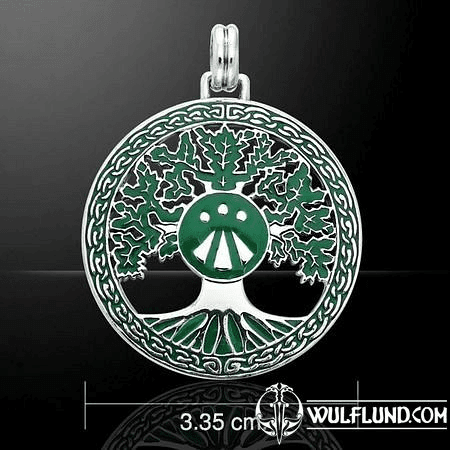 DRUID OAK TREE PENDANT, AWEN, STERLING SILVER