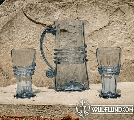 AQUARIA BLUE HISTORICAL GLASS, SET 2+1