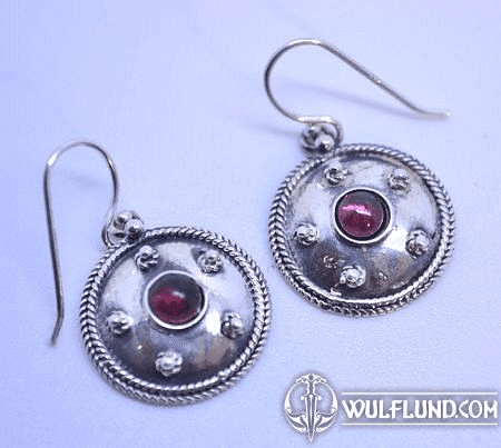 ANTICA ROMA, STERLING SILVER EARRINGS WITH A GEM