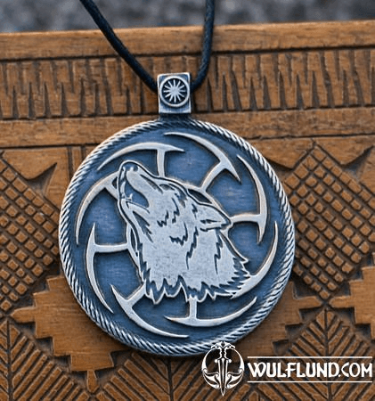 WOLF KOLOVRAT, SLAVIC PENDANT, TIN ALLOY