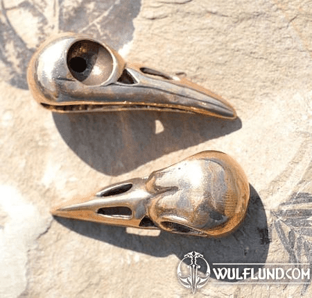 SKULL OF A CROW, BRONZE PENDANT