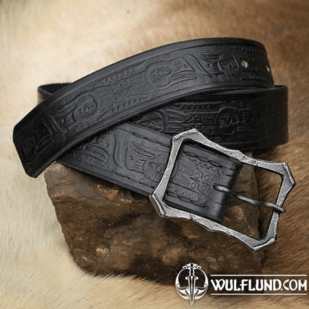 THUNDER BIRD LEATHER BELT WITH FORGED BUCKLE