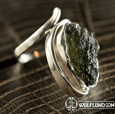 NATURAL MOLDAVIT, RING, SILVER 925