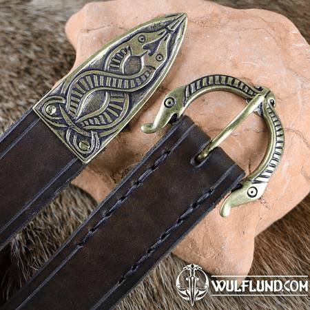 VIKING BELT, BORRE BEAST, LEATHER BROWN