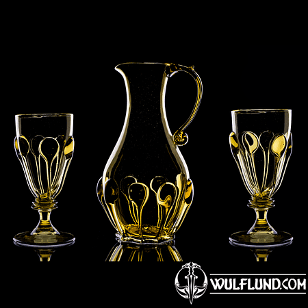 PERCHTA, SET OF MEDIEVAL GLASS 2 + 1