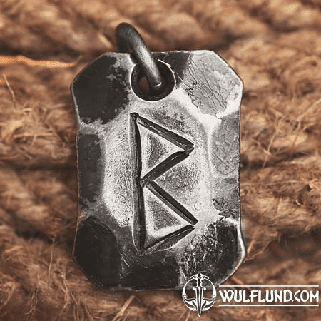 BERKANO, FORGED IRON RUNE PENDANT