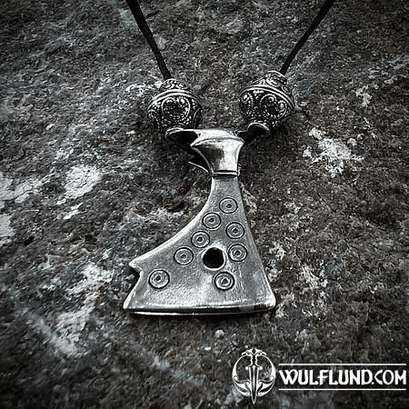 PERUN NECKLACE, SILVER PERUN AXE AND GOMBS, AG 925