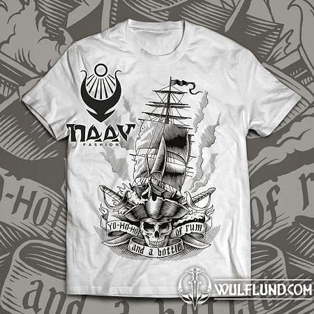 YO-HO-HO! AND A BOTTLE OF RUM - PIRATE T-SHIRT FOR MEN