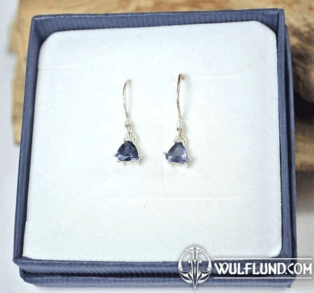 TRIANGULAR - IJOLITE, STERLING SILVER EARRINGS