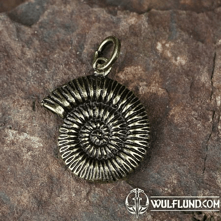 AMMONITE, PENDANT, ZINC ANTIQUE BRASS