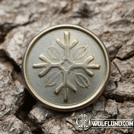 SNOWFLAKE OD BRDY MTS. BRONZE BUTTON - CZECH BUSHCRAFT SYMBOL