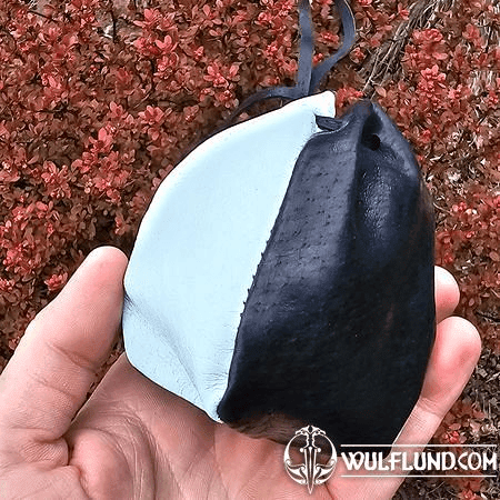 LEATHER POUCH, BLACK AND WHITE