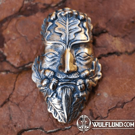 OAK GREEN MAN, BRONZE PENDANT