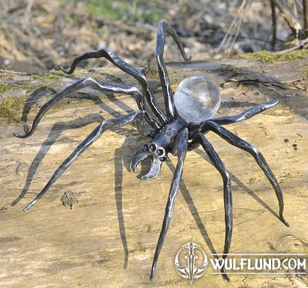 BLACK WIDOW, FORGED SPIDER FIGURE WITH GLASS