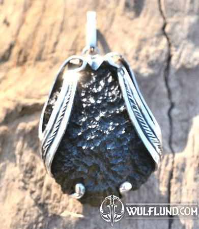 LACERTA, CZECH MOLDAVITE STERLING SILVER PENDANT