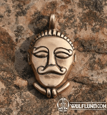 CELTIC HEAD, BRONZE PENDANT