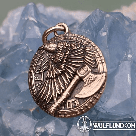 TO VALHALLA! VIKING BATTLE AMULET, BRONZE