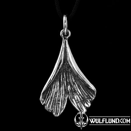 GINKGO BILOBA, PENDANT, SILVER