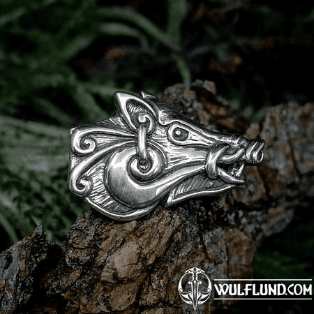 CELTIC BOAR - HEAD, PENDANT, ZINC